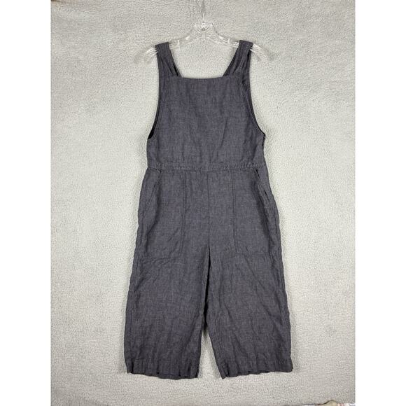 Eileen Fisher Delave Jumpsuit Women’s SP Blue Gray Linen Cropped Overalls - Picture 1 of 14